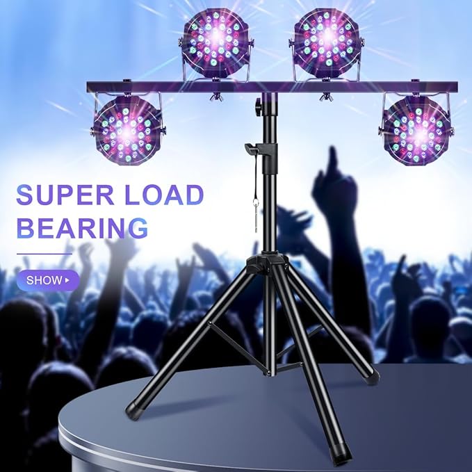 DJ Light Stand Heavy Duty Par Can Tripod T-Bar Stage Lights Stand Adjustable - Image 6