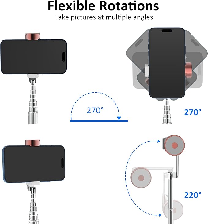 CellphoneTripod with Remote, Aluminum Alloy Selfie Stick Tripod, Best Foldable - Image 5