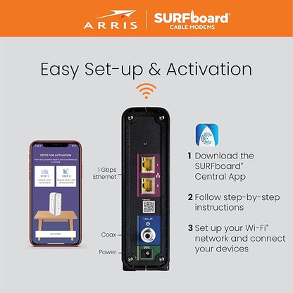 ARRIS - Modem Router Combo - DOCSIS 3.0 16 x 4 Gigabit & AC1600 WiFi, 400 Mbps - Image 8