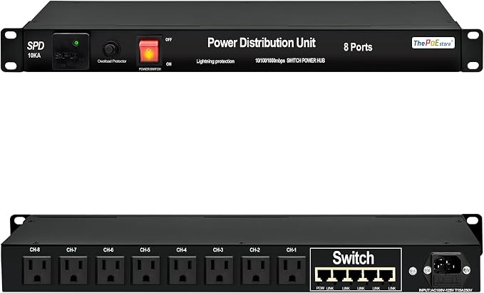 1U PDU Rackmount Power Strip by ThePoEstore