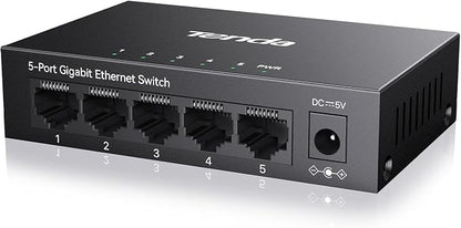 Tenda 5 Port Gigabit Switch, Unmanaged Ethernet Switch, Network Splitter by Tenda