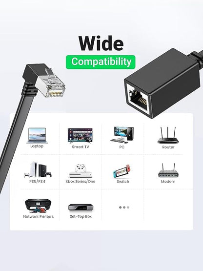 2Packs Right Angle Cat7 Ethernet Extension Cables Flat 15CM/6inch, Right angle - Image 5