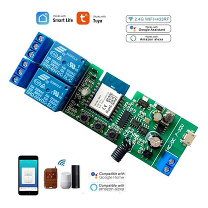 Updated WiFi Wireless Smart Switch Inching Self-Locking Relay Module, Set - Image 2