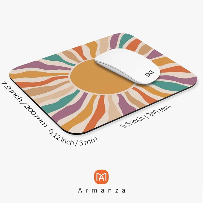 Square Mouse Pad Retro Sun, Personalized Premium-Textured Custom Mouse Mat - Image 2
