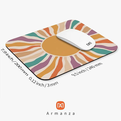 Square Mouse Pad Retro Sun, Personalized Premium-Textured Custom Mouse Mat - Image 2