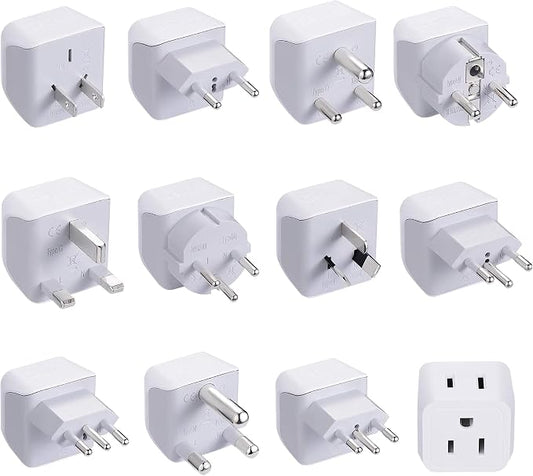 Ceptics World Travel Adapter Set - 2 in 1 USA to Europe by Ceptics