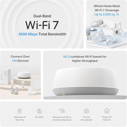 TP-Link Deco 7 BE23 Dual-Band BE3600 WiFi 7 Mesh Wi-Fi Router | 4-Stream 3.6 - Image 3