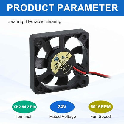 MECCANIXITY 5010 Fan 50mm x 10mm 2 Inch 24V Small Plastic Cooling Fan 2 Pin - Image 3