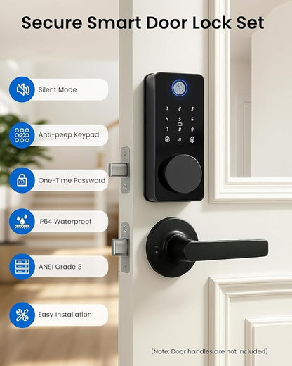 Smart Door Lock, Fingerprint Keyless Entry Door Lock Front Door App Control - Image 5