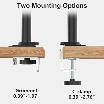 WALI Dual Monitor Mount, 13-32 Inch Adjustable Spring Dual Monitor Arm - Image 6