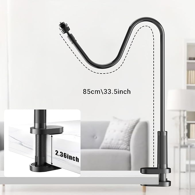 Flexible Webcam Stand Mount for Desk, Gooseneck Webcam Tripod - Image 6