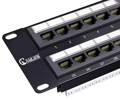 Newyork Cables 48 Port Cat6A Patch Panel, 10Gb Ethernet, 2U 19-Inch Rack or by NewYorkCables