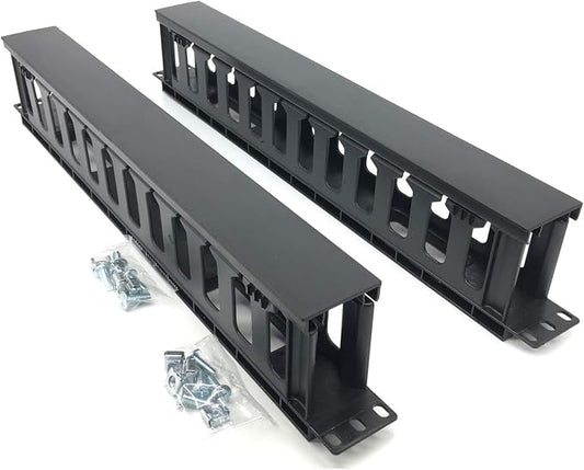 2 Pack 1U 12 Slot Horizontal Rack Mount Cable Management Organizer Plastic 19" by Followme