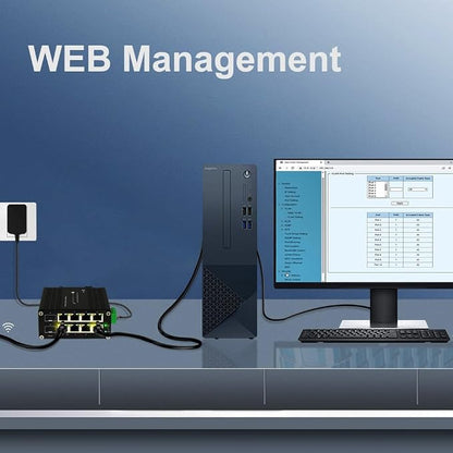 Industrial 8 Ports Managed PoE Fiber Switch Gigabit Web Management Switch - Image 7