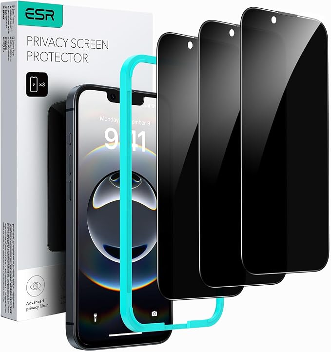 ESR 3 Pack for iPhone 16e/ iPhone 14/ iPhone 13/ iPhone 13 Pro Privacy Screen by ESR