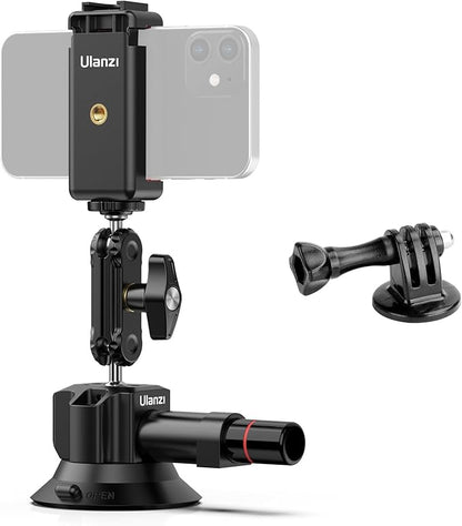 UURig SC-01 Suction Mount 3" for Vlogging Action Camera Car w Smartphone Clamp by UURig