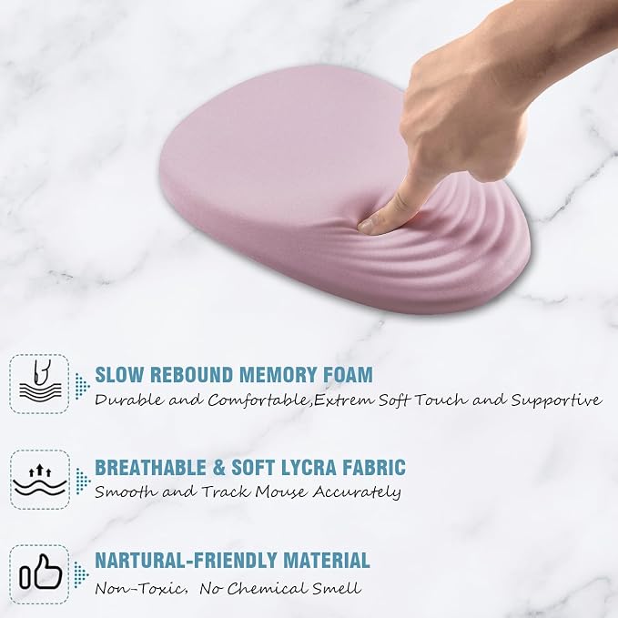Ergonomic Mouse Pad Wrist Rest, Memory Foam Massage Design & Non-Slip PU Base - Image 4