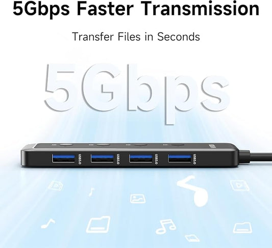MOKiN USB 3.0 Hub, 5-Port Ultra Slim Data USB Extender - Image 2