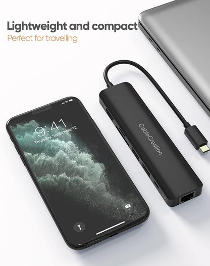 USB C Hub with Ethernet, CableCreation 7 in 1 4k@60Hz HDMI USB C Multiport - Image 7