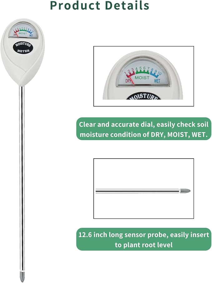 Censinda Soil Moisture Meter, 2 Pack Long Probe Soil Moisture Monitor - Image 4
