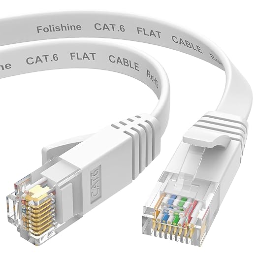 Folishine Cat 6e Ethernet Cable 10 ft, Flat Network Cable by Folishine