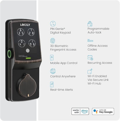 Lockly Secure Pro Wi-Fi Smart Door Lock, Keyless Entry - Image 9