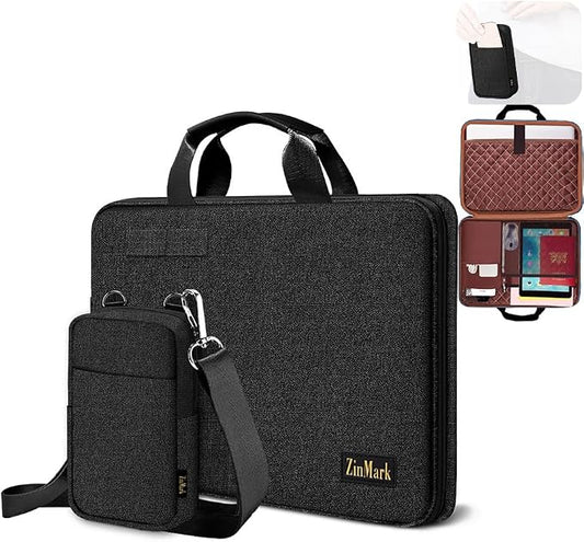 Laptop Case 15.6 Inch Briefcase Military-Grade Protection by ZinMark