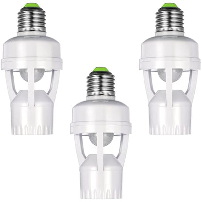 Hortsun 3 Pcs Motion Sensor Light Socket Smart Screw in Light Bulb Outlet by Hortsun