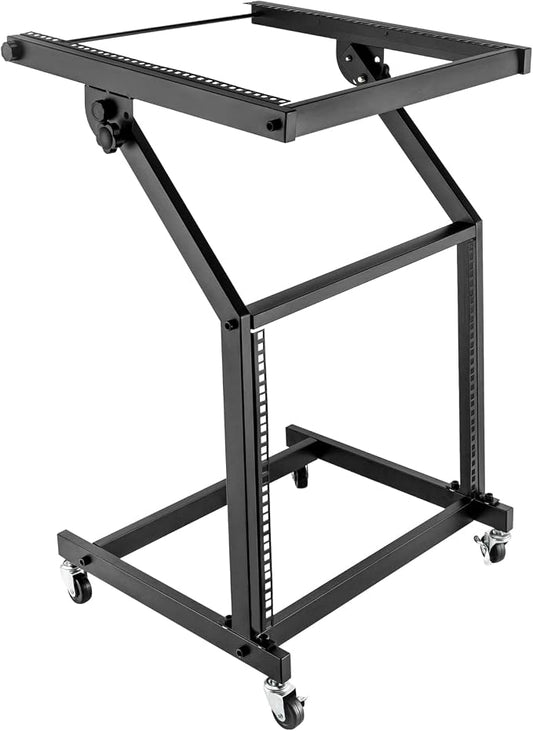 9U Professional DJ Stand Rack Mount DJ Mixer Stand Adjustable Stage Cart w/Wheel by Unknown