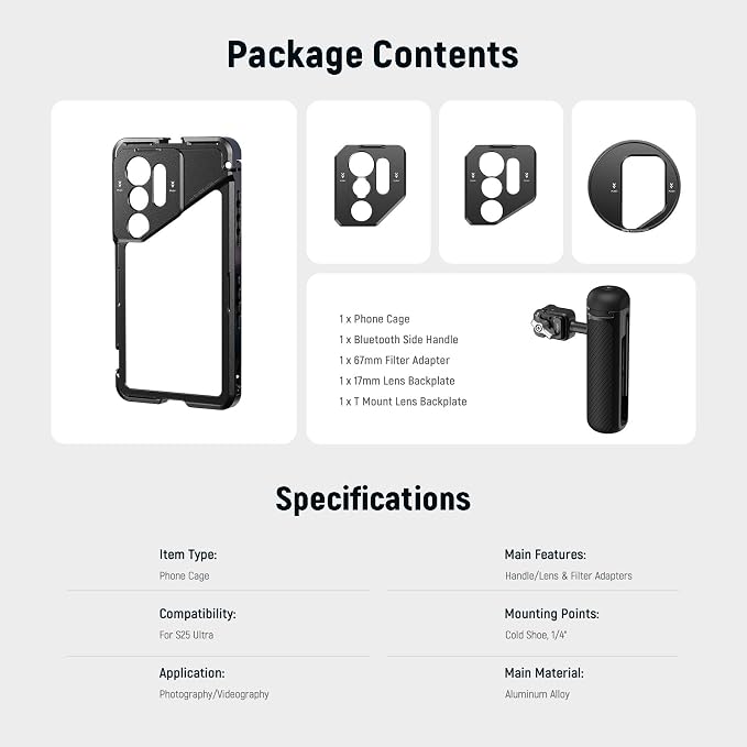 NEEWER S25 Ultra Phone Cage, PA082 Mobile Video Rig Phone Stabilizer - Image 8