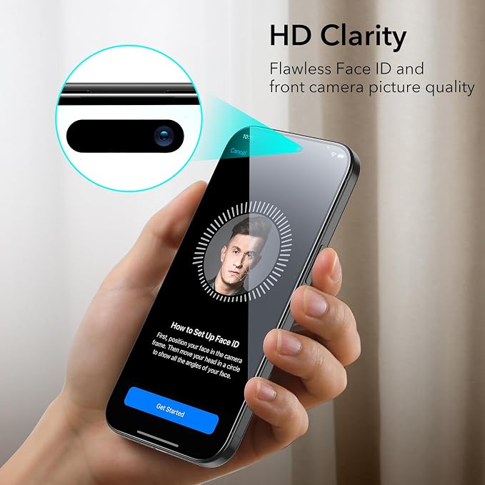 ESR 3+1 Pack for iPhone 15 Screen Protector, 3 Tempered-Glass Screen Protector - Image 7