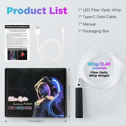 Fiber Optic Lights for Dance, Rechargeable Fiber Optic Whip - Image 6