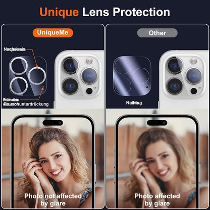 UniqueMe 3 Pack Compatible for iPhone 14 Pro Max/iPhone 14 Pro Camera Lens - Image 6