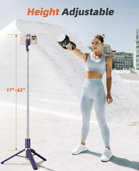 62" Phone Tripod & Selfie Stick, Tripod - Image 2