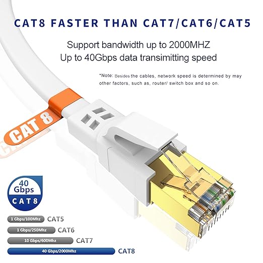 Cat8 Ethernet Cable 100FT, High Speed Outdoor and Indoor Available Cat8 Network - Image 2