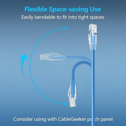 CableGeeker Patch Cables Cat6a 14ft Slim, Cat6 Ethernet Patch Cable 10G Support - Image 3