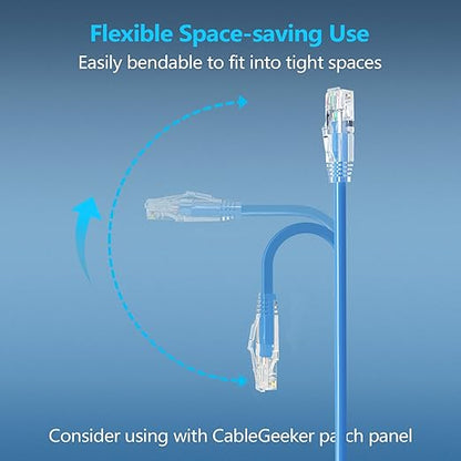 CableGeeker Patch Cables Cat6a 2ft Slim, Cat6 Ethernet Patch Cable 10G Support - Image 3