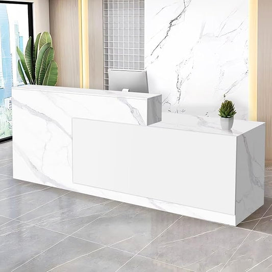 Reception Desk with Counter Modern Checkout Counter with Lockable Drawer by Unknown