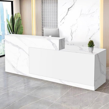 Reception Desk with Counter Modern Checkout Counter with Lockable Drawer by Unknown