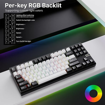 Chilkey ND TKL Aluminum Mechanical Keyboard, 87 Keys Tenkeyless Wireless Gaming - Image 8