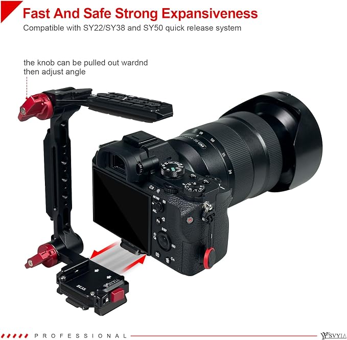 SY38 Camera Quick Release Foldable Half Cage, Camera Cage Compatible - Image 2