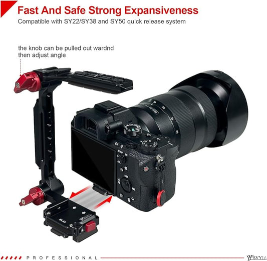 SY38 Camera Quick Release Foldable Half Cage, Camera Cage Compatible - Image 2
