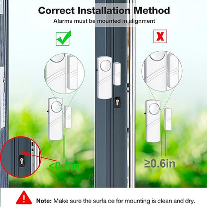 Security Door Window Alarm, 90DB Wireless Sensor Door Window Burglar Alarm - Image 4