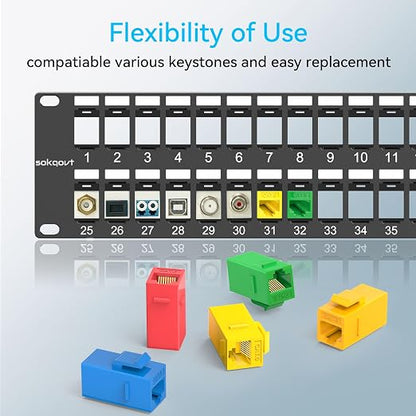 Sokqovt 48 Port Blank Keystone Patch Panel - Image 4