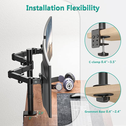 WALI Dual Monitor Stand for 13-27 inch Screens, Dual Monitor Mounts for 2 - Image 6