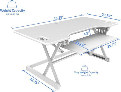 Rocelco 46" Large Height Adjustable Standing Desk Converter - Image 3