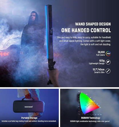 NEEWER RGB2 LED Tube Light Stick - Image 2