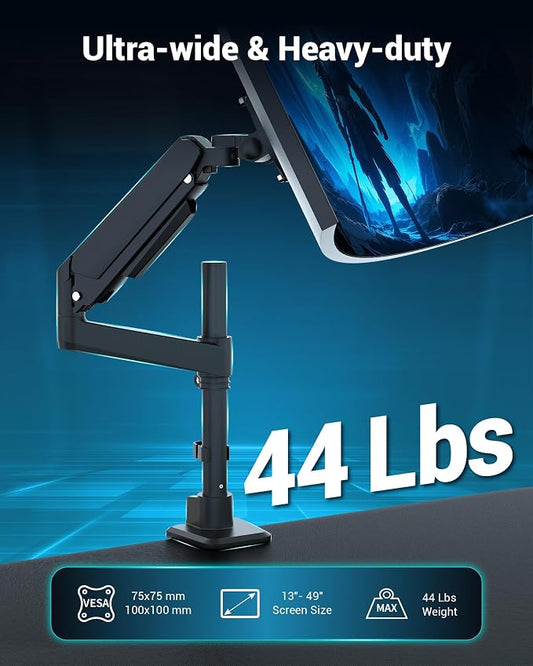 Heavy Duty Monitor Arm for 13-49 Inch Ultrawide Screens, Holds Up to 44lbs - Image 2