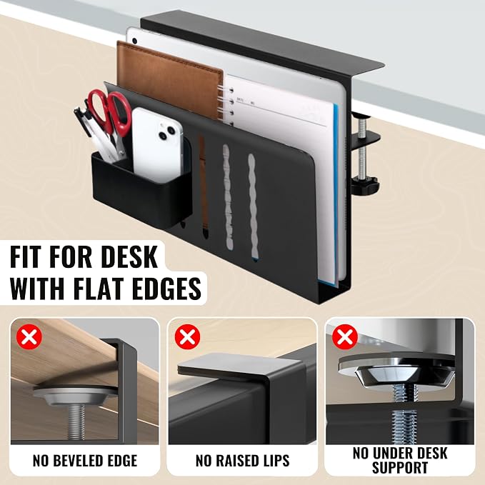 Desk Side Storage – Heavy-Duty Steel Laptop Holder Desk Attachment - Image 4