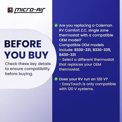 MICRO-AIR EasyTouch Digital RV Thermostat Replacement - Image 8